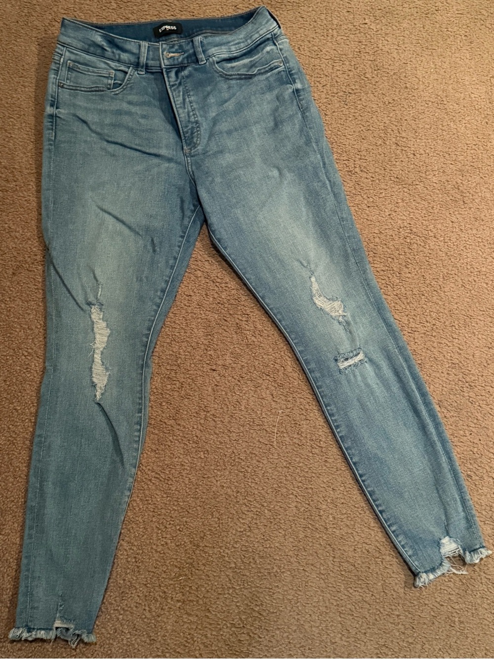 Women’s Light Blue Distressed Skinny Jeans